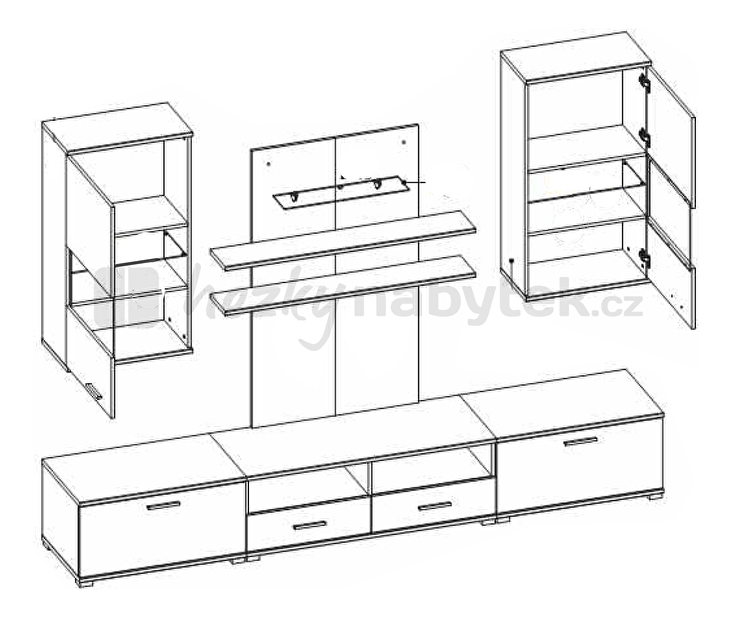 Obývací stěna NELY (s osvětlením)