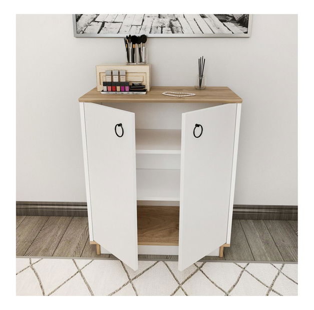 Skříňka Nuanseta (bílá + dub)