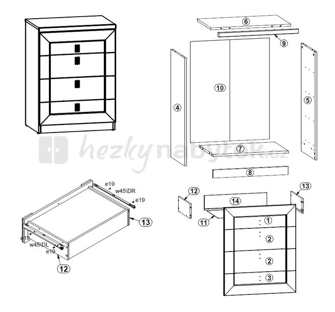 Komoda BRW Bigger KOM4S/60
