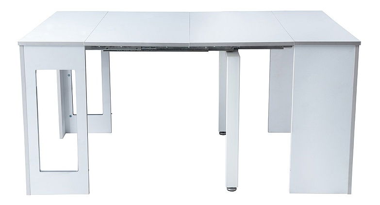 Rozkládací jídelní stůl 60-300 cm Raye (bílá + bílá) (pro 8 a více osob)