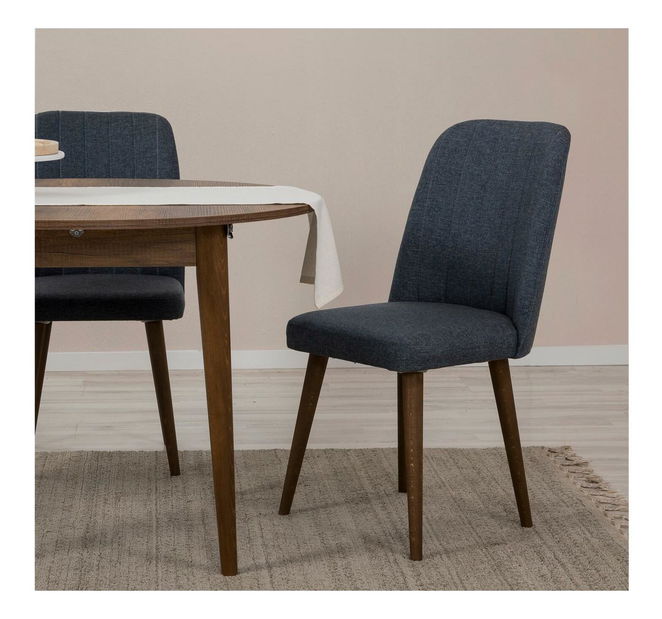 Jídelní set Vlasta 3 (ořech + námořnická modrá) (pro 2 osoby)