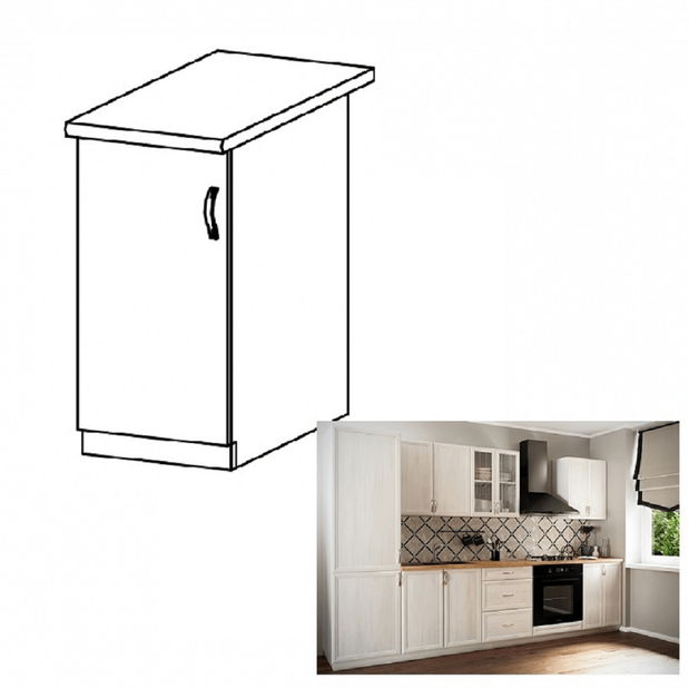 Dolní kuchyňská skříňka D40L Sillina (sosna andersen) (L)