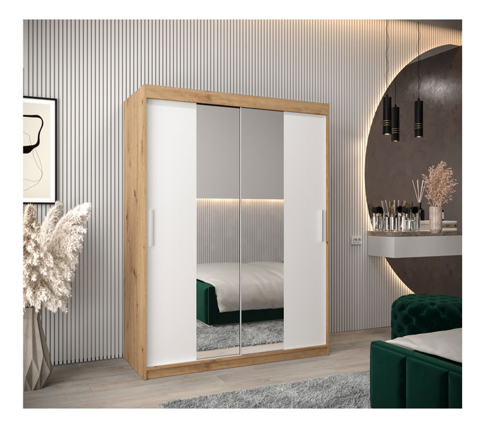 Šatní skříň 150 cm Toki 1 (Dub artisan + Bílá matná)