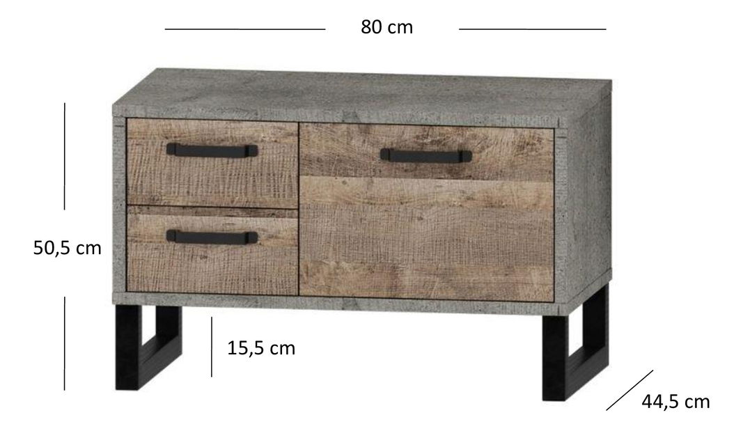 Botník Bennie (šedá + dub pískový)