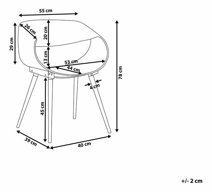 Set 2ks. jídelních židlí Charm (černá)