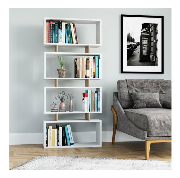 Regál Penice (bílá + dub)