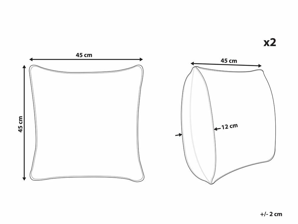 Sada 2 ozdobných polštářů 45 x 45 cm Tag (vícebarevná)