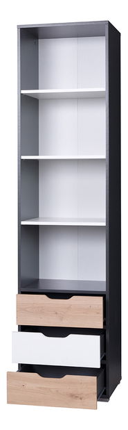 Regál Iweta R3SZ (grafit + bílá matná)