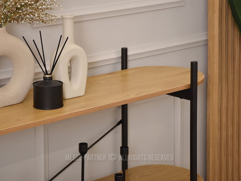 Konzolový stolek Inge (dub + černá)