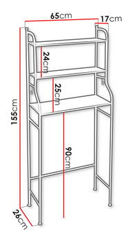 Koupelnová skříňka nad pračku Botka (bílá)