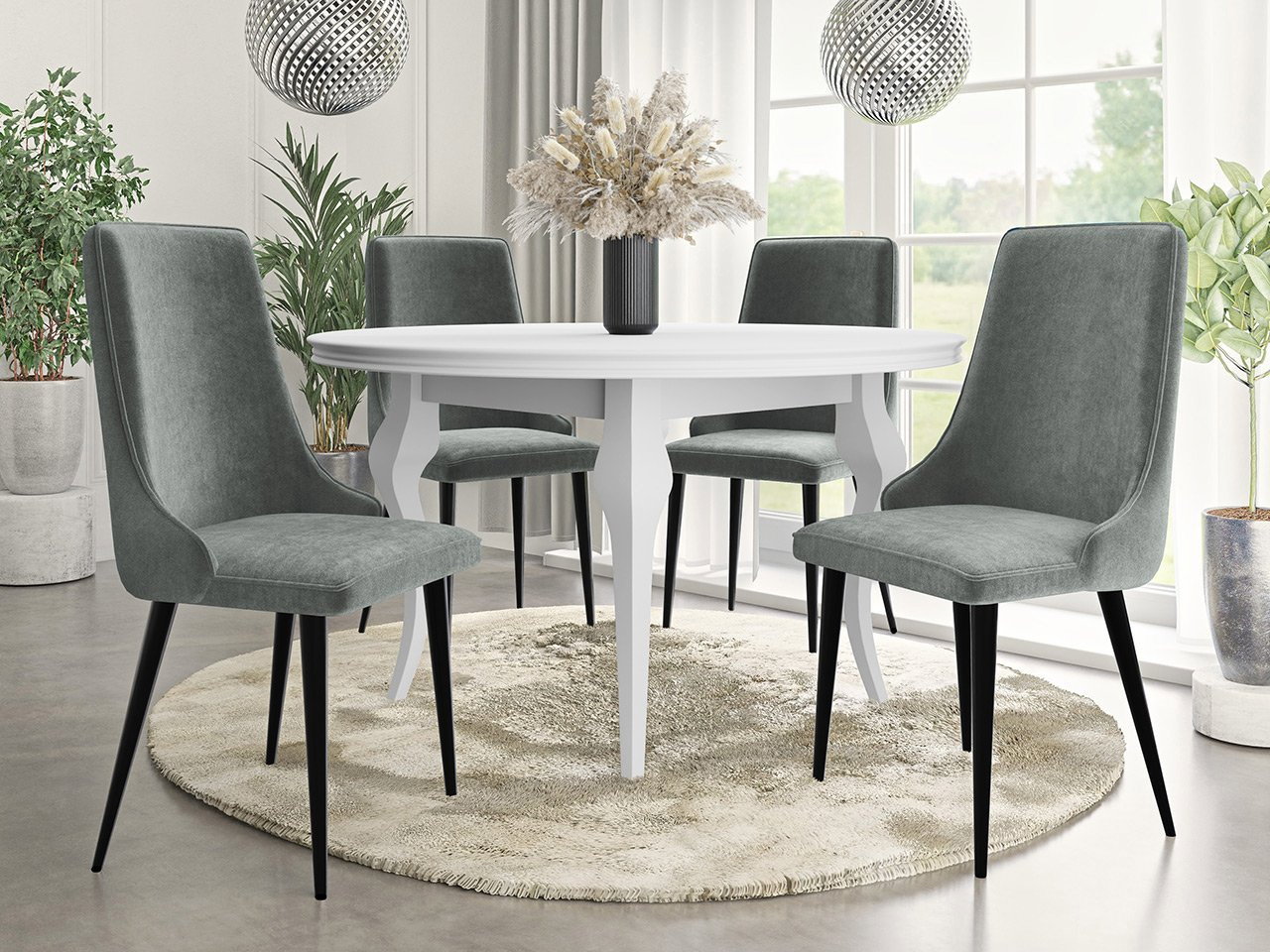 Jídelní židle Erlissa (černá + šedá)