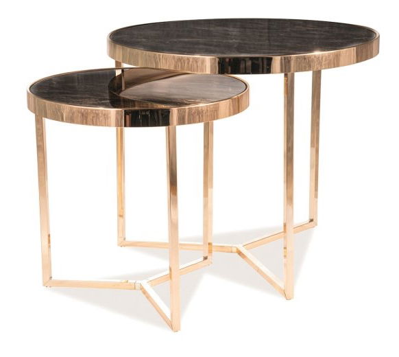 Konferenční stolek Danae (mramor + zlatá)