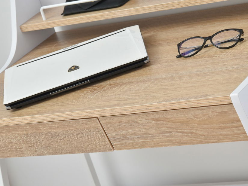 PC stolek Borge (dub + bílá)