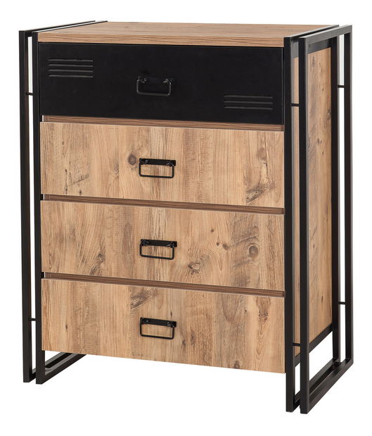 Komoda Cosmopolitan 1 (Borovice atlantic + Černá)