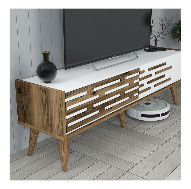 Obývací stěna Valencia (ořech + bílá)