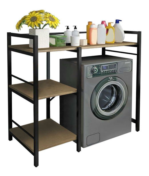 Regál Baret (dub + černá)