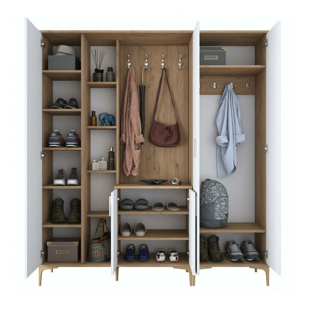 Předsíň Emily 29 (se zrcadlem) (ořech + bílá)