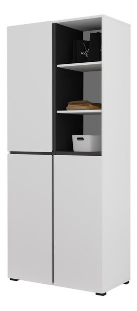 Policová skříň Crossroad H W88 (bílá + černá)