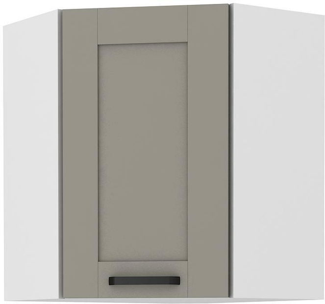 Horní rohová kuchyňská skříňka Lucid 60x60 GN-72 1F (45°) (korpus: bílá + fronta: mdf claygrey)