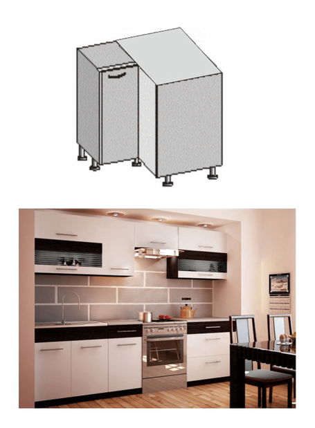 Dolní rohová kuchyňská skříňka DN-88*88 Igo