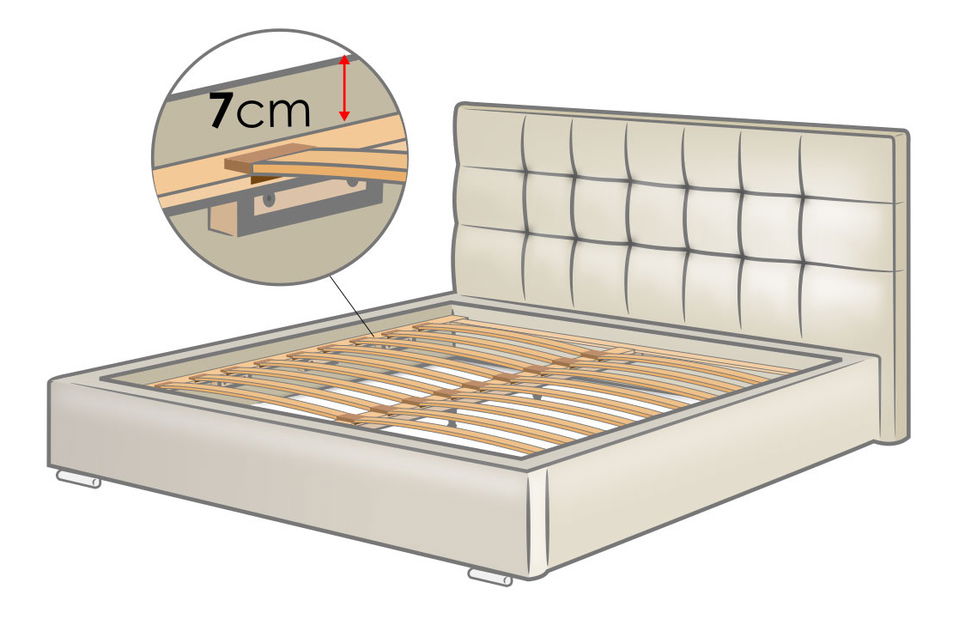 Manželská postel 180 cm Alizee (šedá)