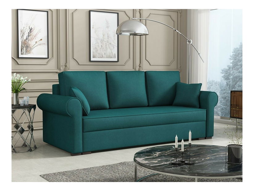 Rozkládací pohovka Mosuria (béžová) (s úl. prostorem)