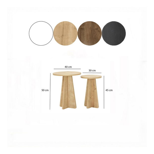 Set 4ks. konferenčních stolků Kabivo 2 (dub safírový)