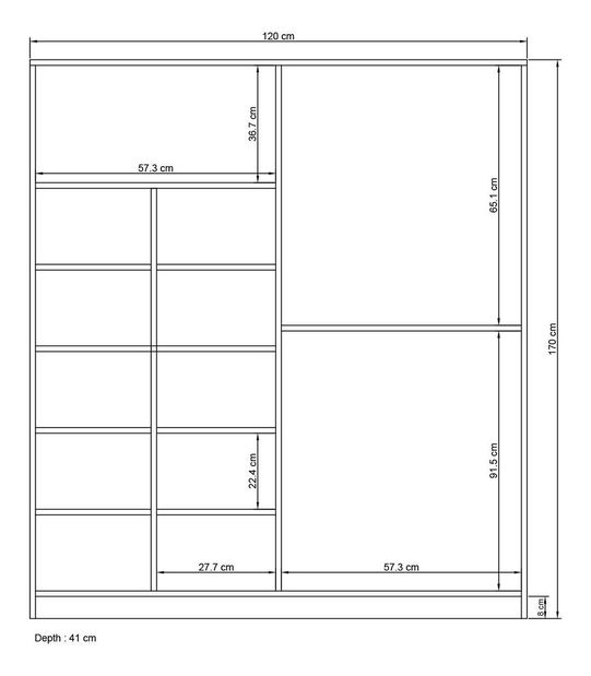 Šatní skříň Reese 504 (bílá)