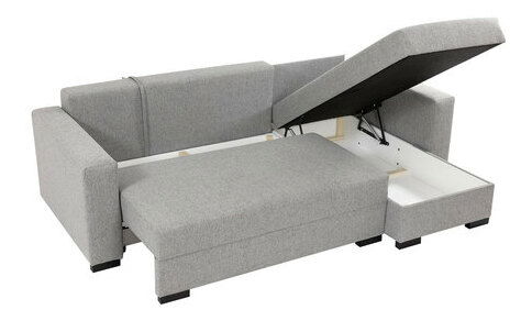 Rohová sedačka Zowelos (světle šedá) (s úl. prostorem)
