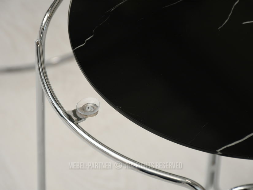 Konferenční stolek Belianni Zest (černý mramor + chromová)