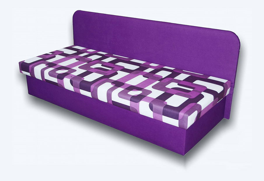 Jednolůžková postel (válenda) 80 cm Lady IV (Fialová 49 + Gusto 10)