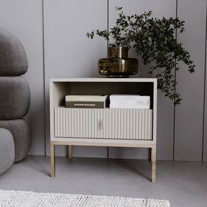 Noční stolek Militaba (kašmír + zlatá)