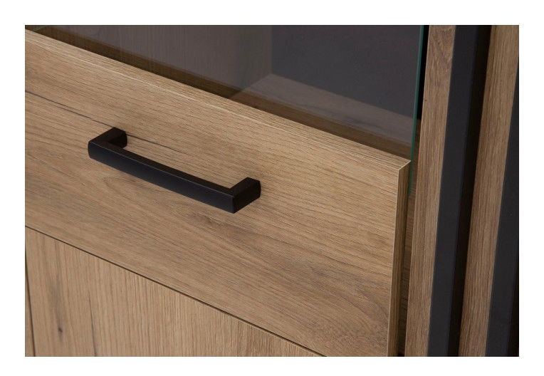 Vitrína Neo NE5 (L) (dub evoke + černá matná)