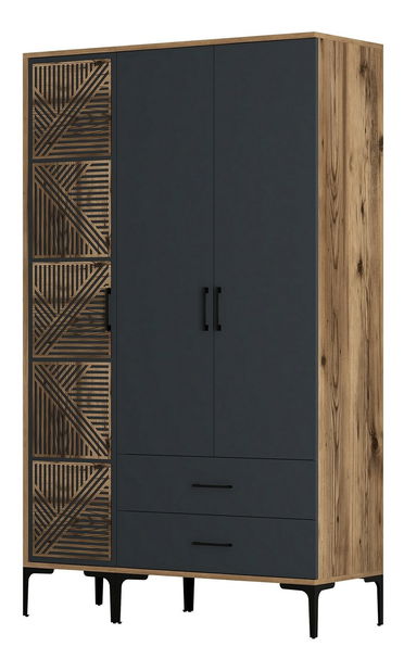 Šatní skříň Kiara PT (ořech + antracit)