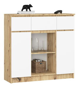 Komoda Kalista VII (dub artisan + bílá)