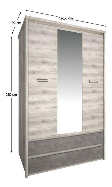 Skříň Jess new (kaštan nairobi + onyx)