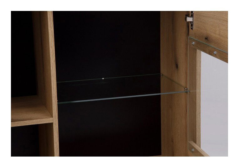Vitrína Neo NE4 (dub evoke + černá matná)