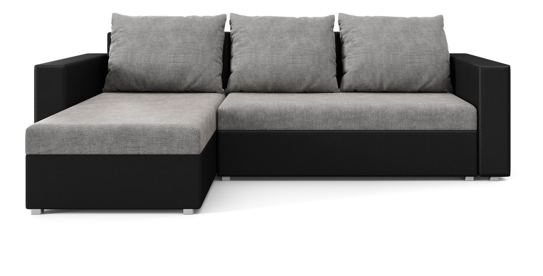 Rohová sedací souprava Hagoo (černá + šedá) (L)