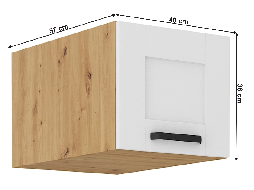 Horní skříňka Lesana 2 (bílá + dub artisan) 40 NAGU-36 1F 
