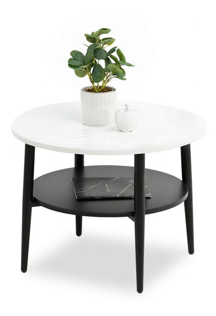 Konferenční stolek Randolf S (bílé dřevo + černá)