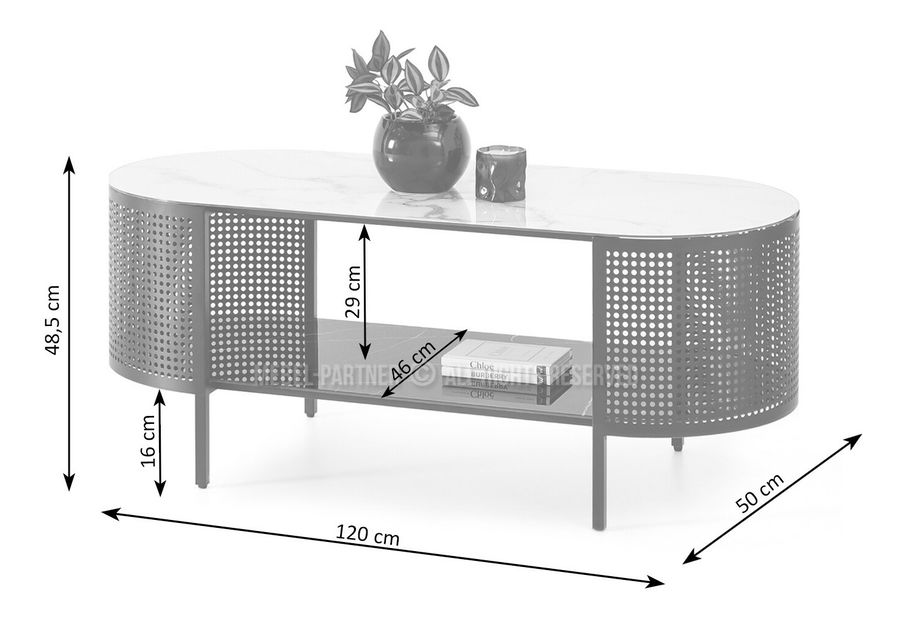 Konferenční stolek Organico (mramor + černá)