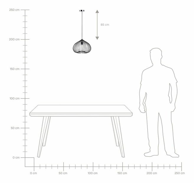 Závěsná lampa Torato (černá)