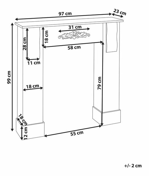Krbová římsa Manza (šedá)