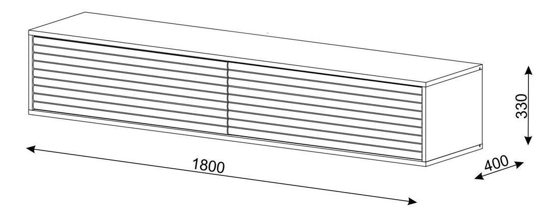 TV skříňka/stolek 180 Subba (bílá + zlatá)