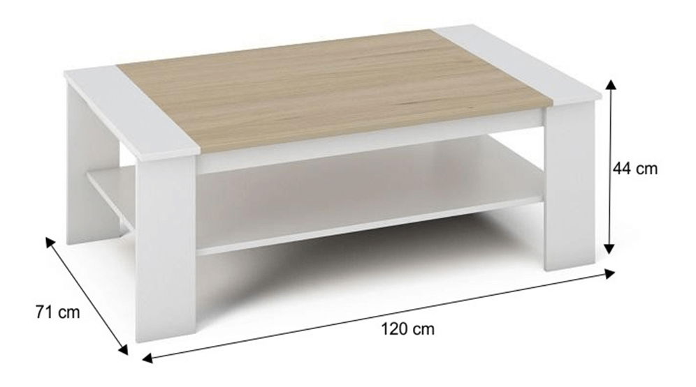 Konferenční stolek Quente (bílá + dub sonoma)