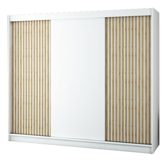 Šatní skříň 250 cm Ladonna (bilá matná)
