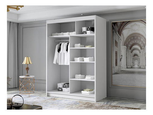 Šatní skříň s posuvnými dveřmi Varentona IV 120 (černá + zlatá)