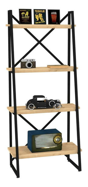 Regál Vikati 1 (dub safírový + černá)