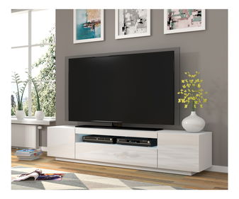 TV stolek/skříňka Aurinko 200 (lesklá bílá) (s osvětlením) *bazar