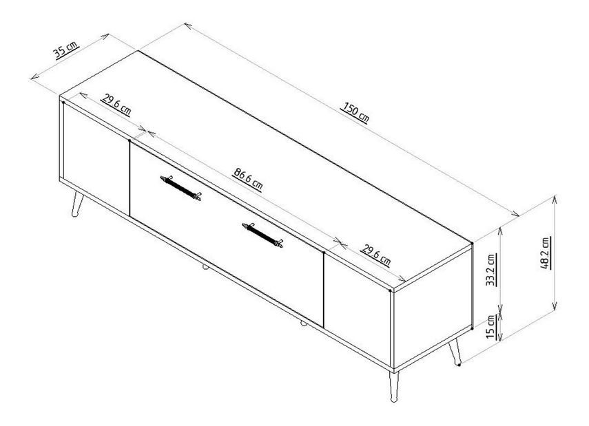 TV stolek/skříňka Tunini (antracit + zlatá)